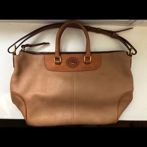 Dooney & Bourke Tan Pebble Leather Satchel Bag